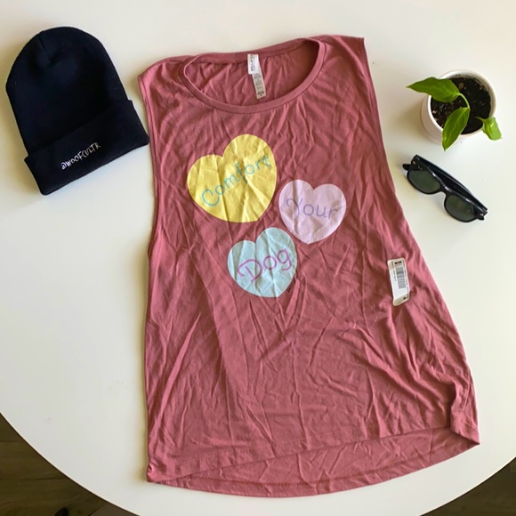 WoofCultr Tops - Comfortable Pink Muscle Tee